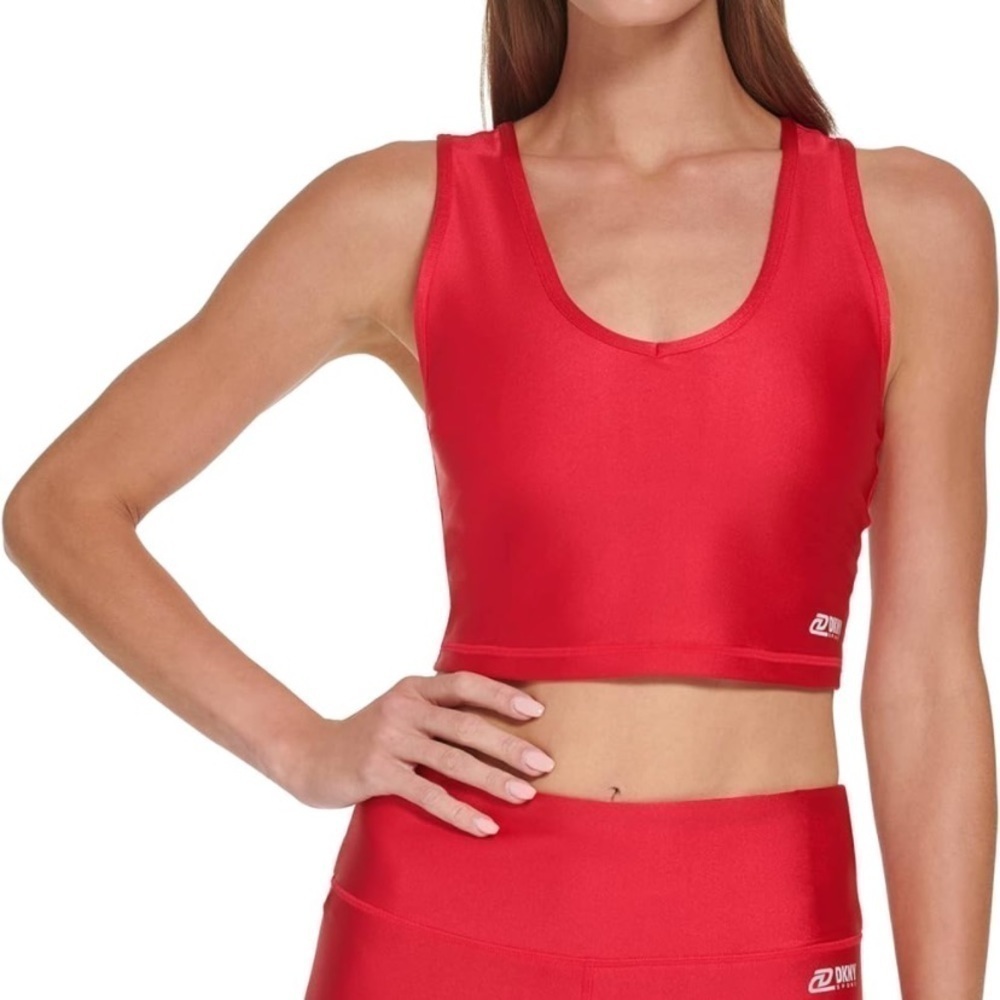 DKNY Red Sport Women's Performance Support Yoga Running Tank Bra